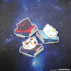 Blobb Katzen Buch Vinyl Sticker - matt softouch laminiert