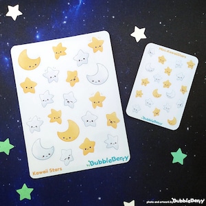 Kawaii Stars Planer Sticker - Süße Journal Aufkleber