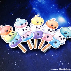 Dango Slime Rainbow/Trans/Nonbinary/Gay/Lesbian Vinyl Sticker - matt softouch laminiert