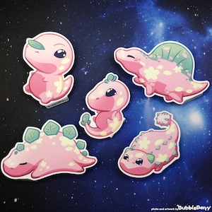 Kirschblüten Dinosaurier Vinyl Sticker - Matt softtouch laminiert