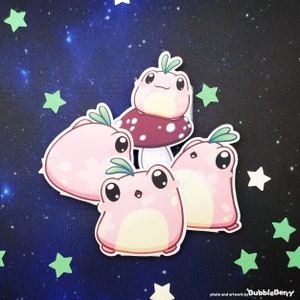Kirschblüten Frosch Vinyl Sticker - Matt Laminiert