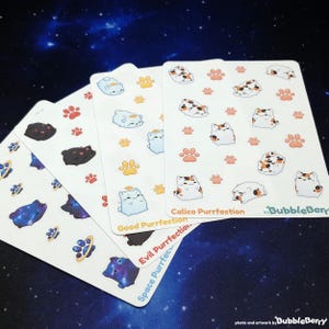 Blobb Katzen - Süße Journal Aufkleber Calico / Good&Evil / Space