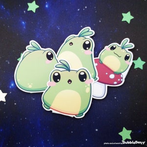 Blatt Frosch Vinyl Sticker - Matt Laminiert