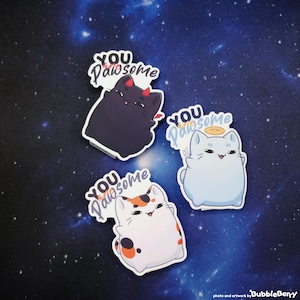 Blobb Katzen Pawsome Vinyl Sticker - matt softouch laminiert