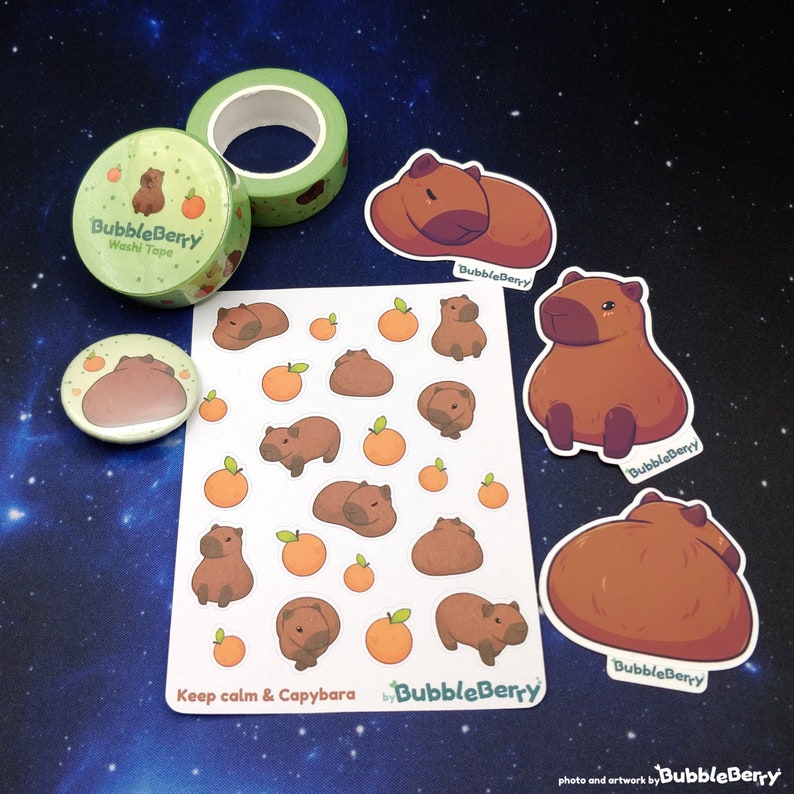 Capybara Vinyl Stickers - Matte Laminated - Etsy