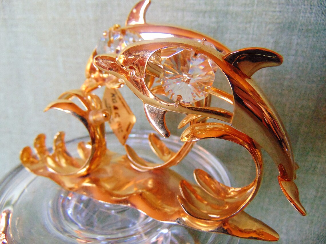Dolphin Crystal Figurine by Crystal Temptations Etsy