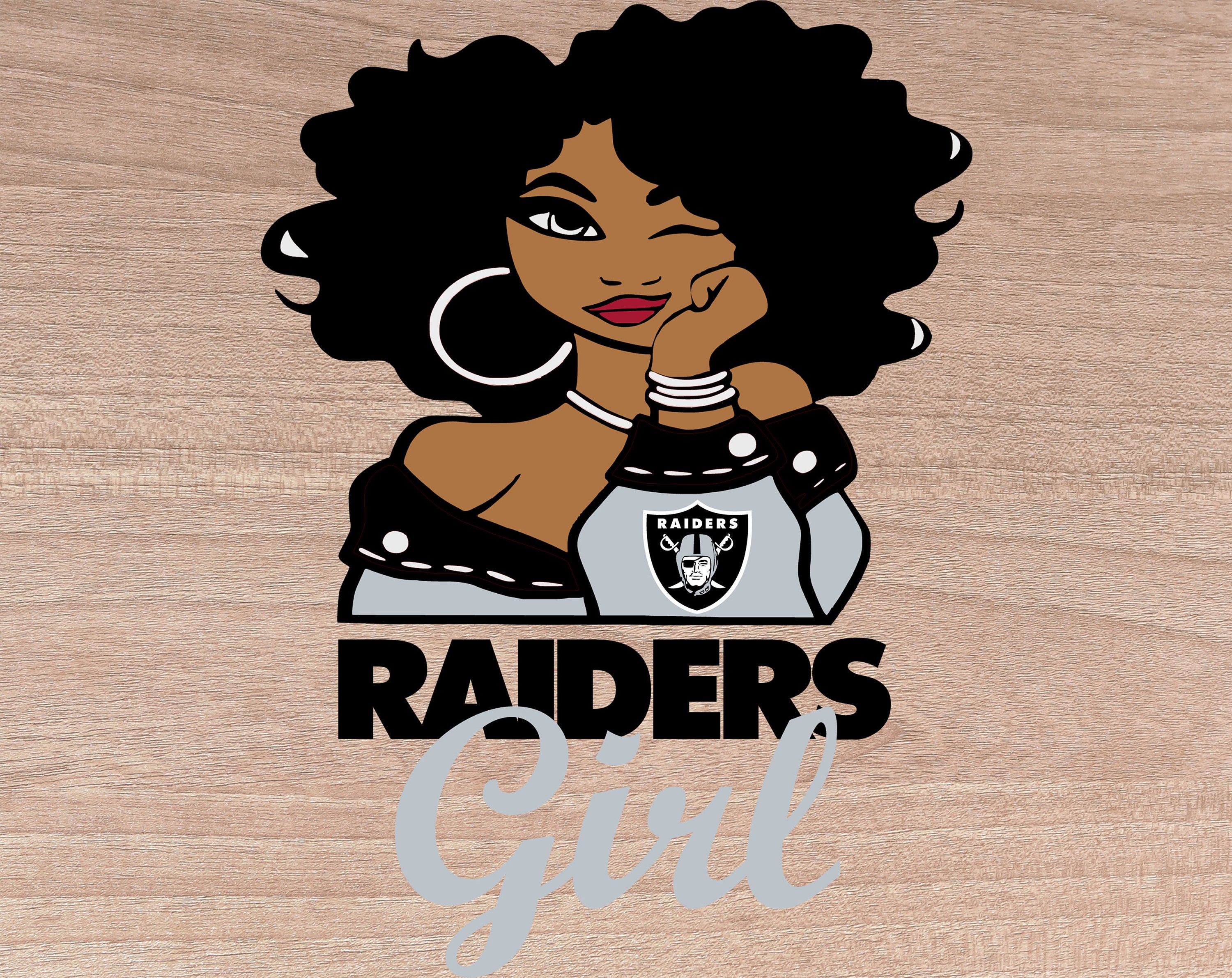 Las Vegas Raiders Girl Nfl Logo Svg Nfl Lover Svg Afro Svg Etsy