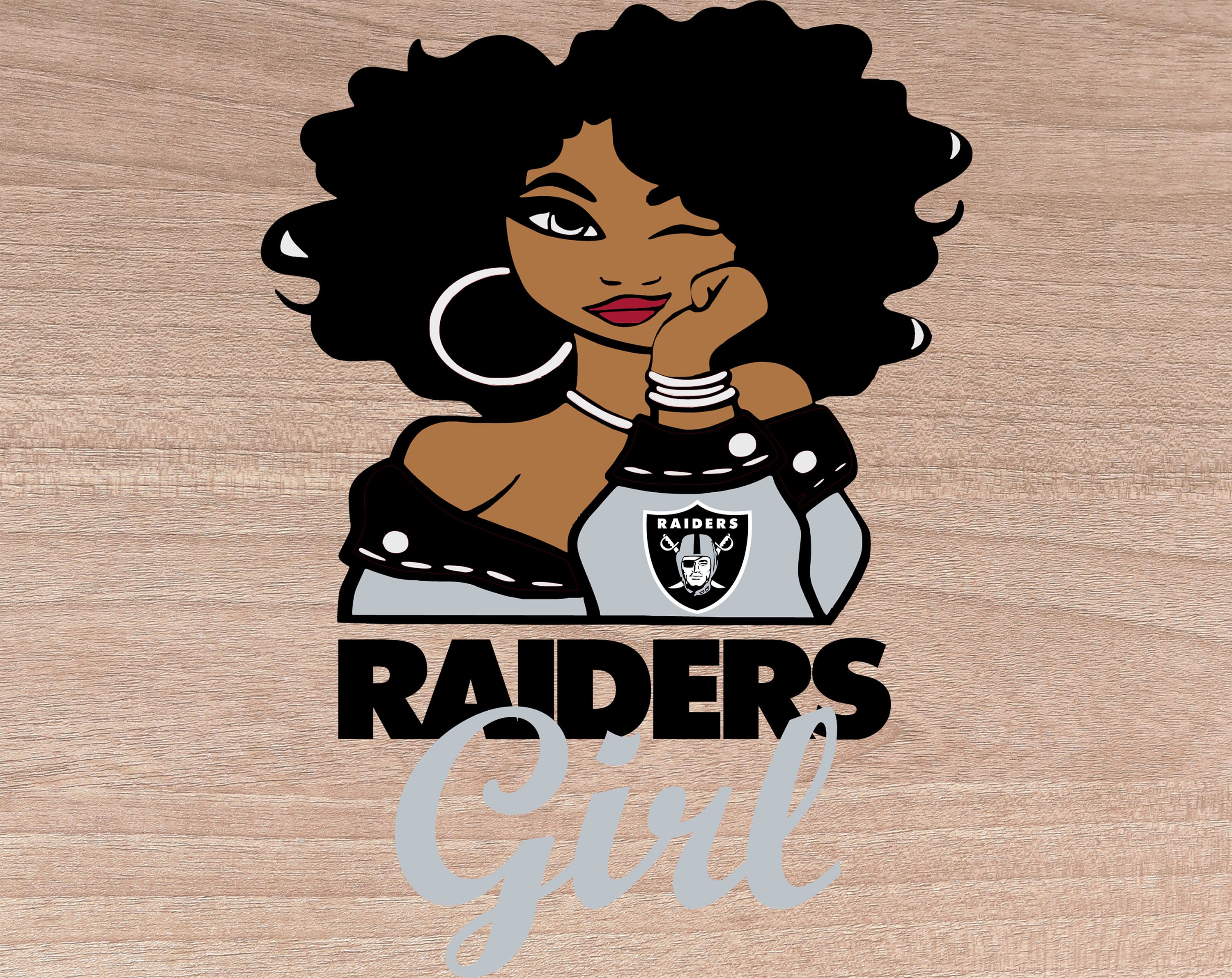 Las Vegas Raiders Girl NFL Logo Svg NFL Lover svg Afro svg | Etsy