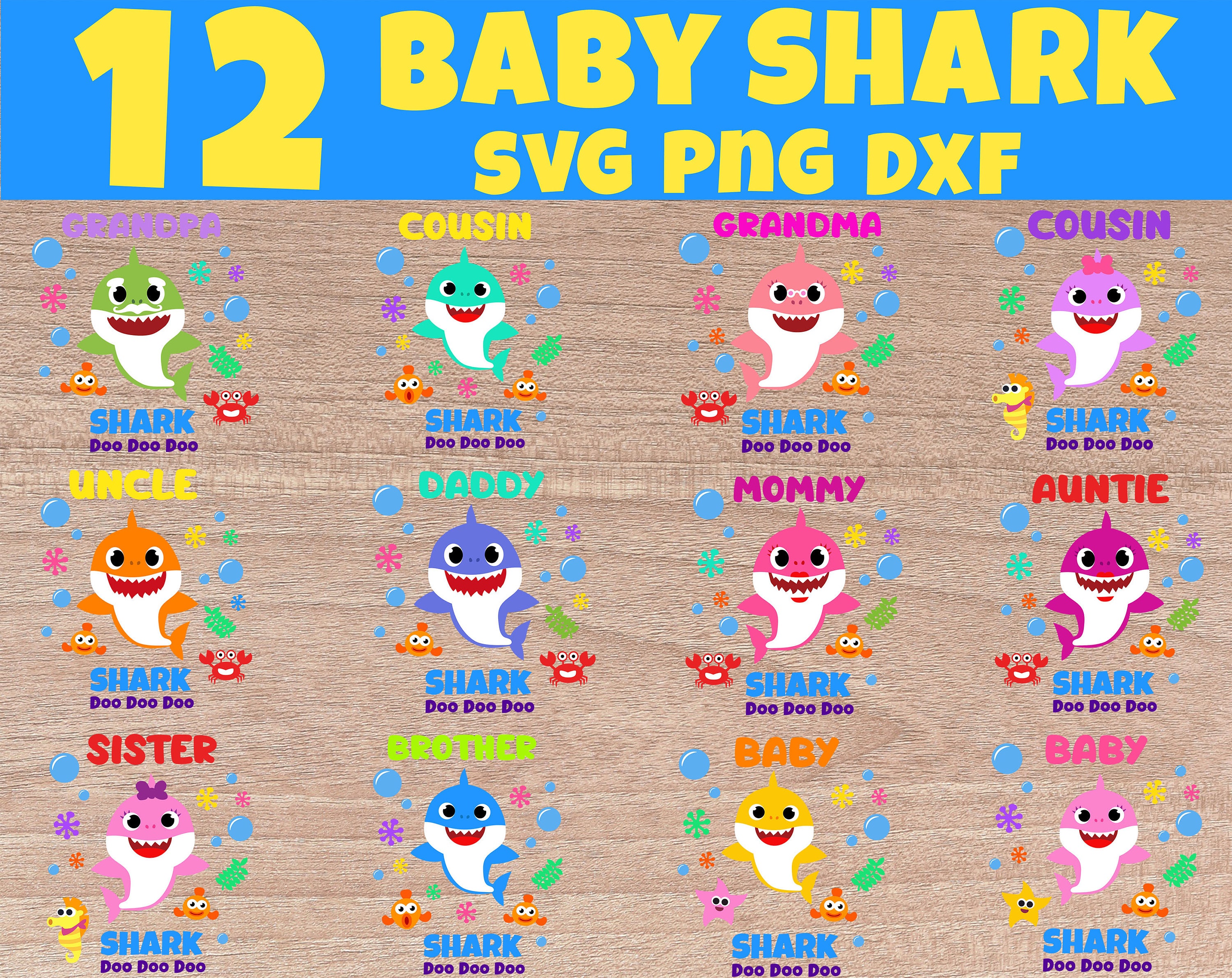 Download 12 Baby Shark Svg Png Bundle Baby Shark Svg Daddy Shark Svg Etsy