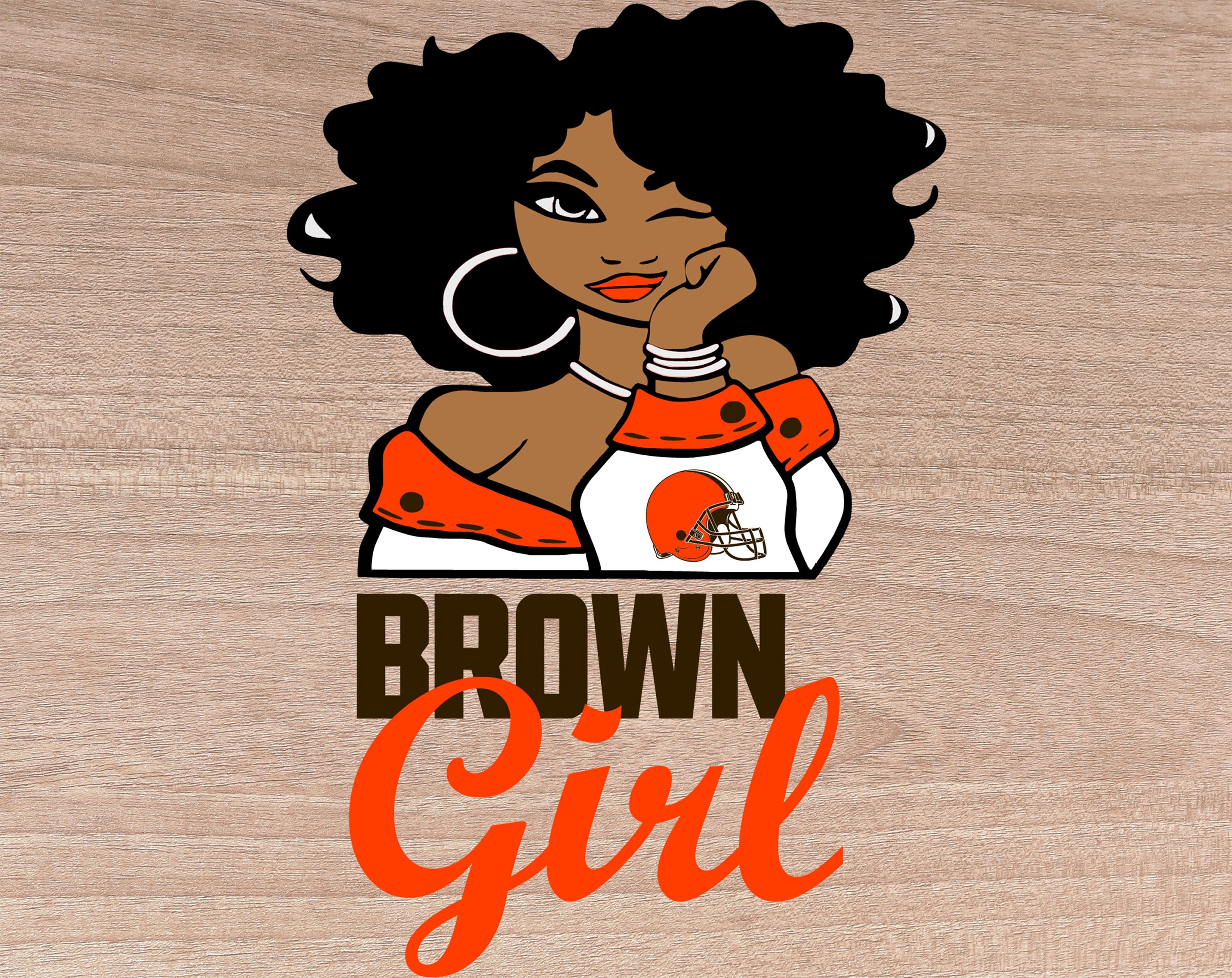Cleveland Browns Girl NFL Logo Svg NFL Lover svg Afro svg | Etsy