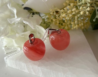 Strawberry Quartz Apple Necklace