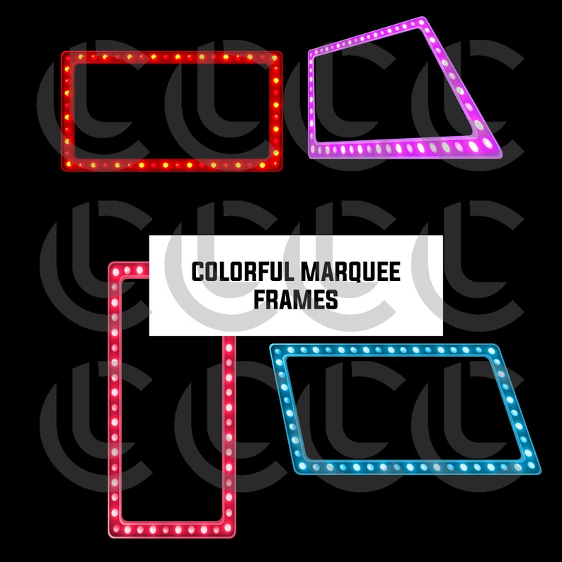Marquee Frames Sublimation Clipart PNG File Digital Download Clipart - Etsy