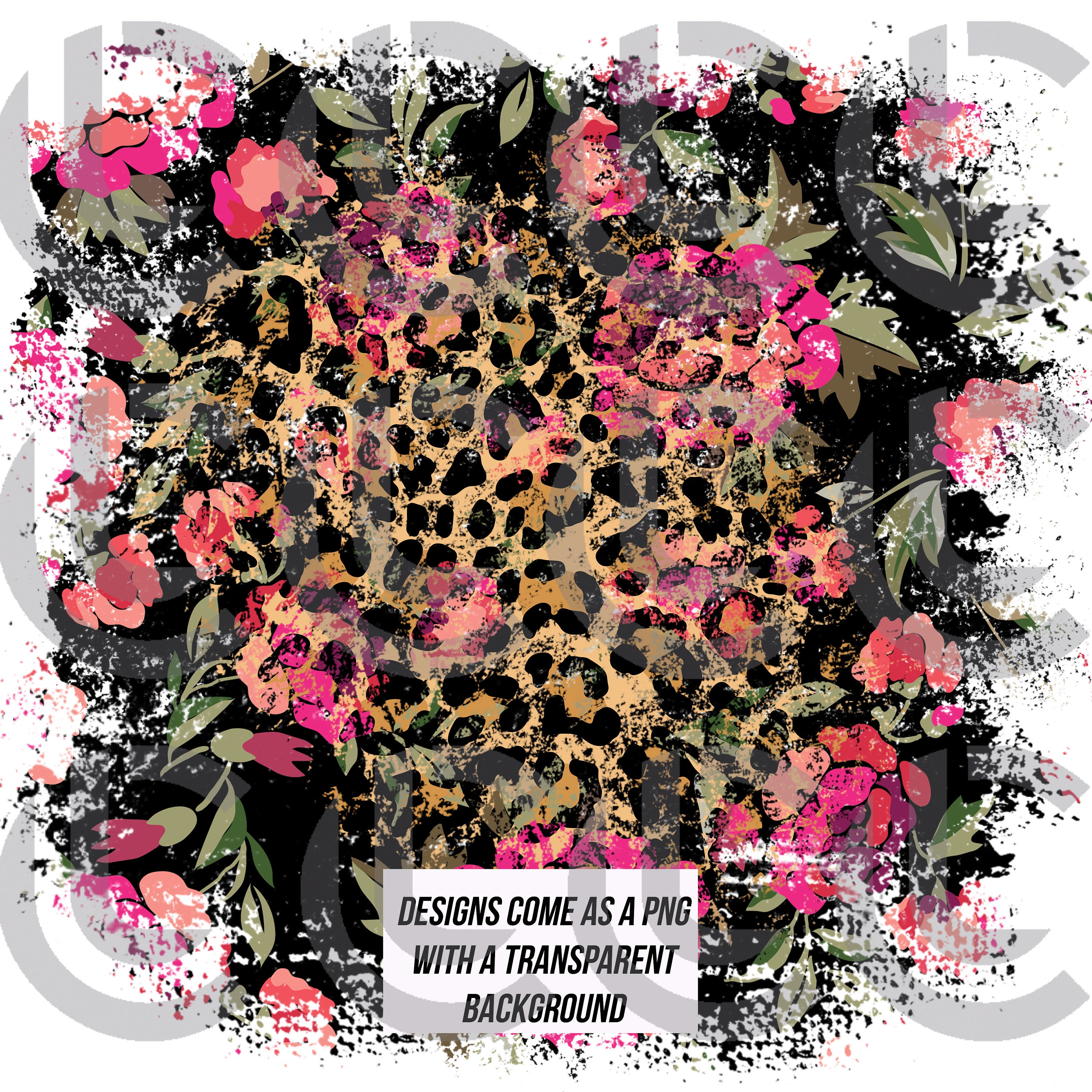 Leopard Rose Background | Sublimation Background | PNG File | Digital…