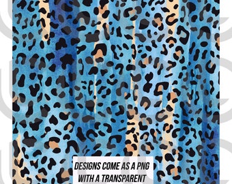 Leopard Blue Streaks | sublimation background | PNG File | digital download | Clipart | Backsplash