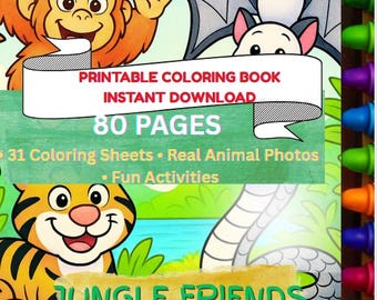 Southeast Asia Jungle Animal Educational Coloring Book for Kids (PDF Download)