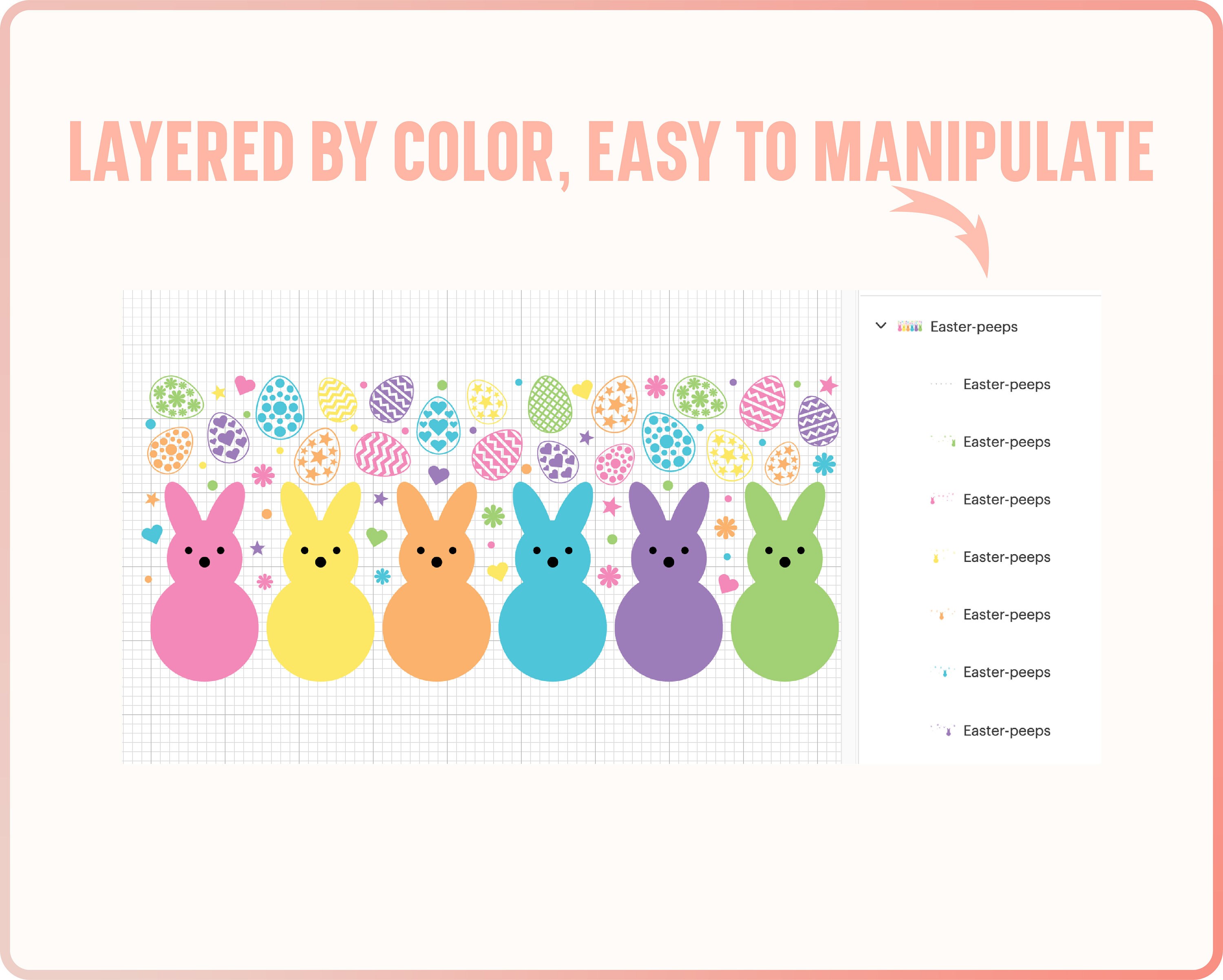 Easter Peeps SVG PNG, Easter Egg Full Wrap for Libbey Can Shaped Beer ...