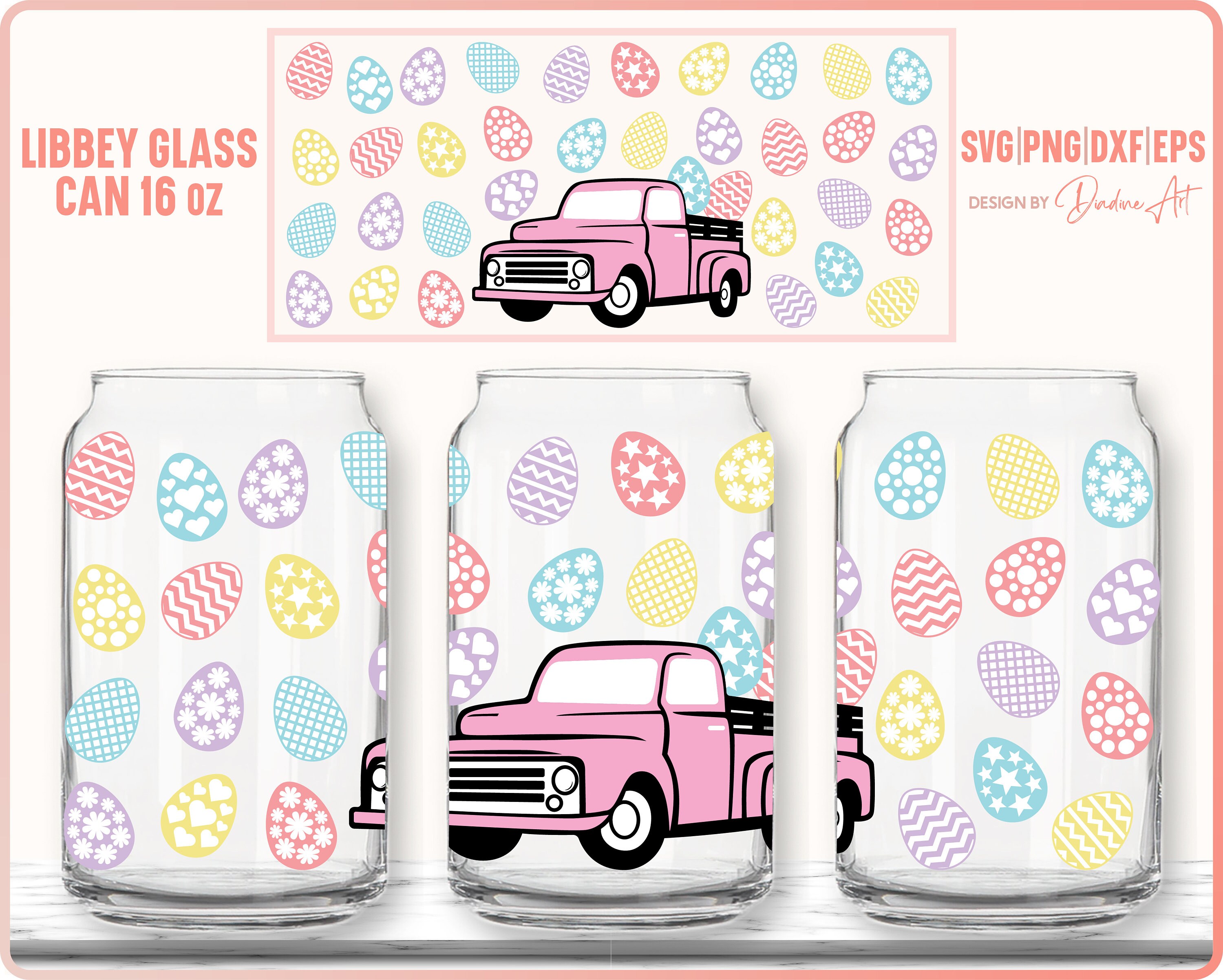 Easter Bunny Glass Wrap, 16 Oz Libbey Can SVG PNG (digital Download) - Etsy