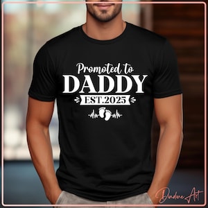 Promu à papa EST.2025 SVG PNG, faire-part de bébé Svg, fier papa, bientôt papa 2025 Svg, imprimable, fichier de coupe pour Cricut, Silhouette