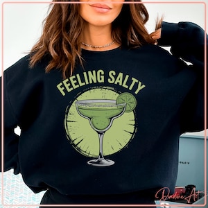 Zoutig voelen SVG-PNG | Margarita glas zomer gesneden bestand | Grappig cocktailcitaatontwerp voor Cricut & Silhouette | Shirt grafisch stranddrankje