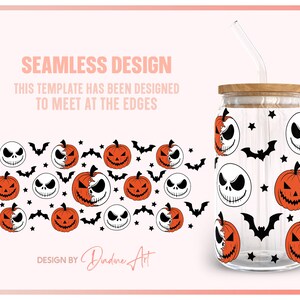 Pumpa King Libbey burkglas SVG, Halloween Full Wrap (473 ml) (digital nedladdning)