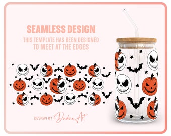 Pumpkin King Libbey Can Glass SVG, Halloween Full Wrap (16oz) (Digital Download)