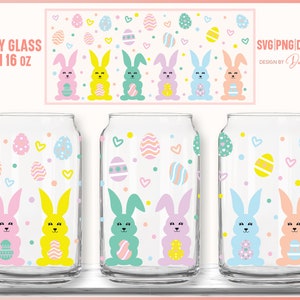 9 Easter Bundle SVG PNG, Easter Full Wrap for Libbey Can Glass 16 Oz ...