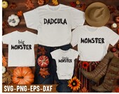 Family Halloween svg, Momster svg, Little Monster svg, Dadcula svg, Big Monster svg, Funny Halloween svg, Cut File for Cricut, Silhouette