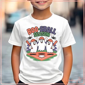 Fantôme mignon baseball Halloween saison SVG PNG | Conception de sublimation de chemise de sport effrayante drôle | Clipart Baseball Boo pour Cricut et Silhouette