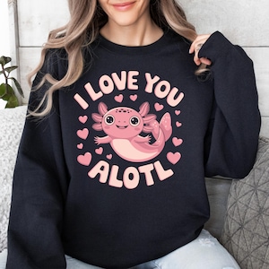 Niedlicher Axolotl Valentinstag Ich liebe dich Alotl Axolotl Frauen Mädchen Kinder SVG PNG, süßes Kawaii Axolotl Design für Cricut und Silhouette