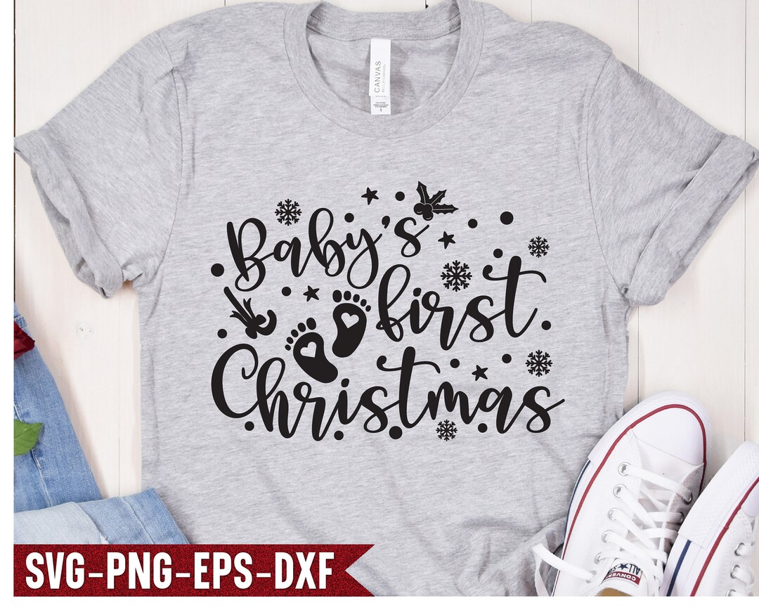 Funny Baby Christmas Shirt Svg Baby's First Christmas Etsy