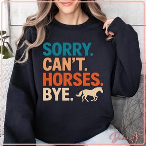 Sorry Can&#39;t Horses Bye SVG PNG | Paardenliefhebber citaat Svg | Paardensport gesneden bestand | Grappig paard-svg-bestand voor Cricut en Silhouette