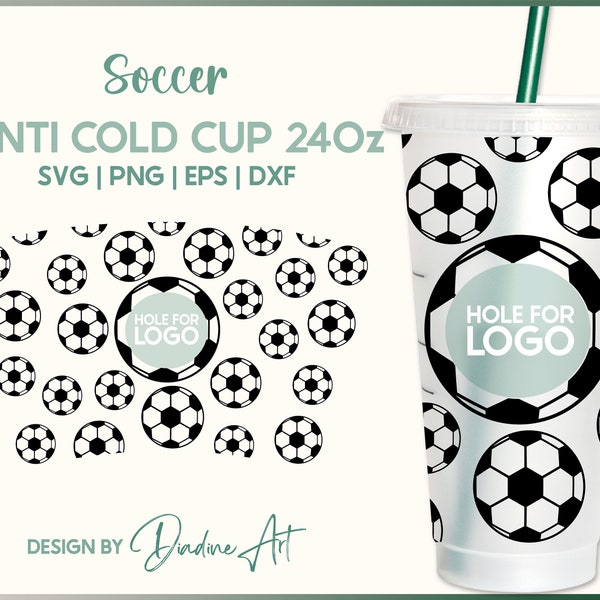 Fussball Seamless Full Wrap für Venti Cold Cup 24 oz, Soccer Mom, Soccer Vibes, Soccer Saison SVG, PNG, Cut File for Cricut, Silhouette