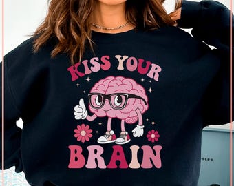 Kiss Your Brain SVG : Clipart de sensibilisation à la santé mentale (fichier numérique)