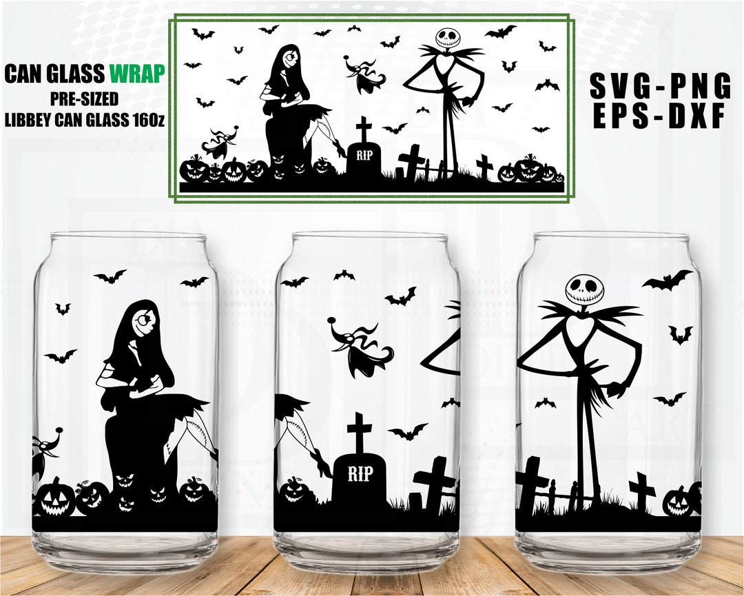 Nightmare Before Christmas Beer Can Glass Tumbler