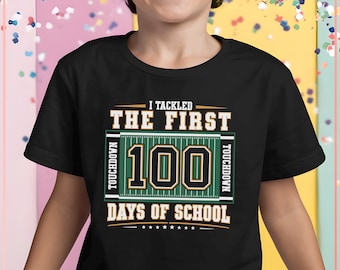 I Tackled the First 100 Days of School Football Design SVG PNG - 100 Days of School Celebration Svg, Back to School Png, Football Lover Gift