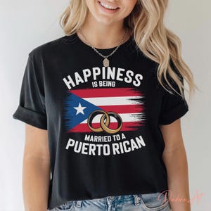 La felicità è sposarsi con un portoricano SVG PNG / Matrimonio Commonwealth di Porto Rico T-Shirt Design Sublimazione / Regalo di anniversario SVG