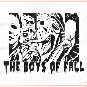 The Boys Of Fall SVG PNG, grappig Halloween-shirt Svg, Halloween Horror Svg, Spooky Vibes Svg, afdrukbaar, gesneden bestand voor Cricut, silhouet