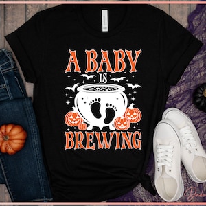 Funny Halloween Pregnancy Announcement for Mom SVG PNG, A Baby Is Brewing svg, Mom To Be svg, Printable, Cut File For Cricut, Silhouette
