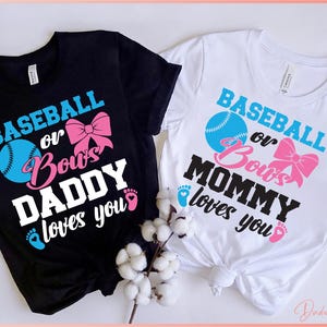 Funny gender Reveal shirt SVG png, honkbal of strikken, papa, mama houdt van jou svg, roze of blauw, afdrukbaar, gesneden bestanden voor de Cricut, silhouet
