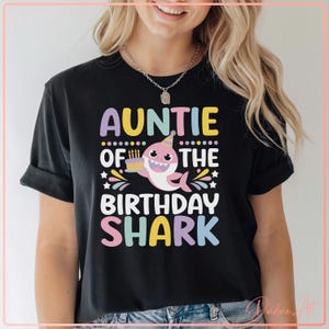 Tante du requin anniversaire PNG SVG | Sublimation PNG d'anniversaire de requin mignon | Chemise de fête d'anniversaire assortie | Fichier numérique d'anniversaire pour enfants