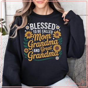 Muttertag gesegnet, genannt zu werden Mutter Oma Urgroßmutter SVG PNG | Floral Familie Zitat Cut File für Cricut und Silhouette
