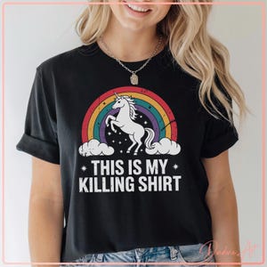Funny Unicorn This is My Killing Shirt SVG PNG – Distressed Vintage Dark Humor Rainbow Unicorn Digital Download for Cricut & Silhouette