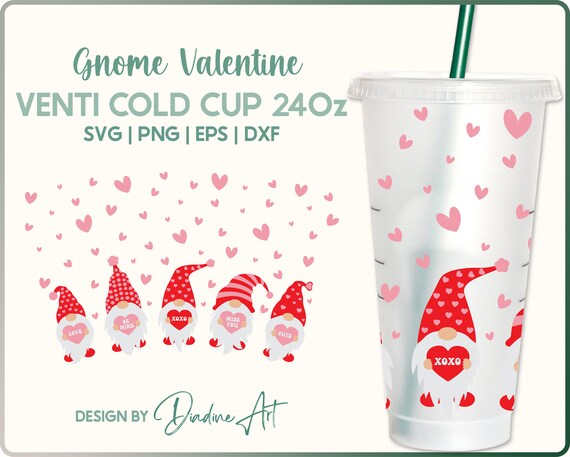 Valentine's day cup 24 oz, full wrap for Valentines cup SVG