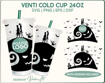 Jack und Sally kalte Tasse Wrap SVG PNG (Digital Download)