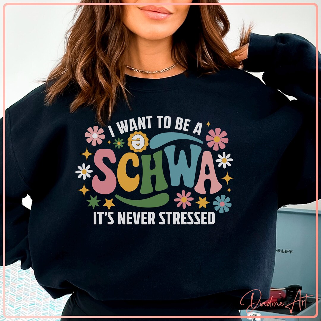 TSIIUO Women's 'Science Of Reading' Graphic Tee - 'I Want To Be A Schwa' Funny Teacher T-Shirt