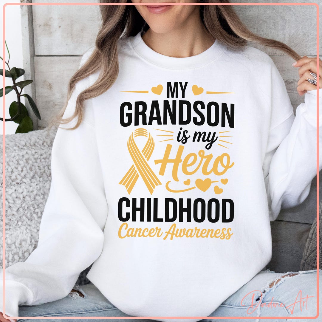 My Grandson is My Hero SVG PNG | Childhood Cancer Awareness Ribbon ...