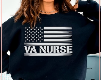 VA Nurse SVG PNG | Grunge American Flag Nurse Cut File | Veterans Affairs Nurse Cricut and Silhouette | Patriotic Nurse Sublimation Clipart