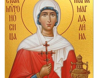 Saint Mary Magdalene Icon, Mary of Magdala Christian Wood Wall Art