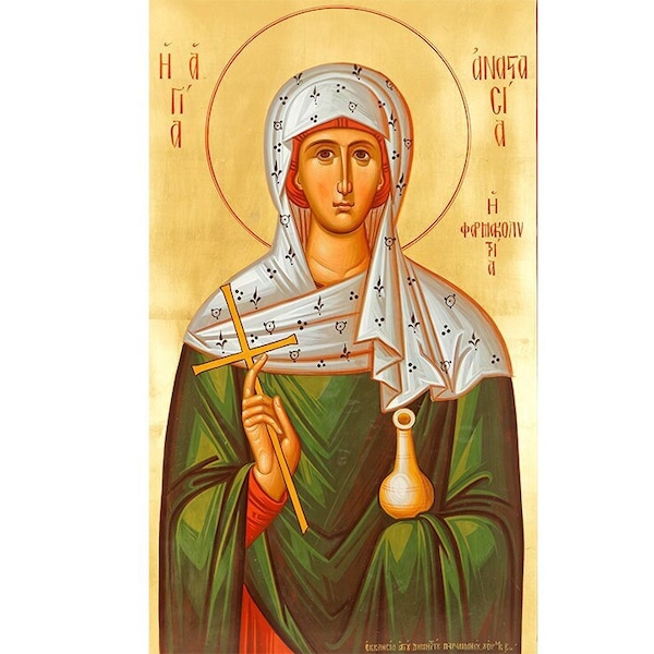 Saint Anastasia Orthodox Icon, Saint Anastasia The Pharmakolytria, Great Martyr Anastasia Russian Orthodox Icon, St Anastasia of Sirmium