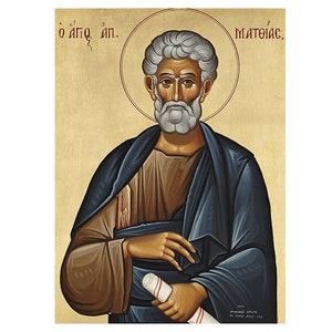 Saint Mattias the Apostle icon, Orthodox Icon St Mattias, Saint Matthias, Apostle Matthias, Twelve Apostles of Jesus, Religious Gift Men